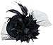 Aniwon Black Hair Fascinator Wedding Flower Feather Pillbox Hat for Women