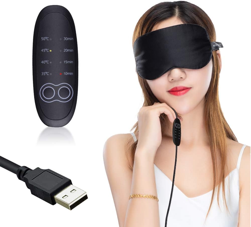 USB Steam Eye Mask to Relieve Eye Stress, Warm Therapeutic Treatment for Dry Eye, Blepharitis, Styes