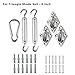 Shade&Beyond Shade Sail Hardware Kit Triangle, 6 Inches Stainless Steel Sun Shade Sails Installation for Patio Lawn Garden, 18 Pcs Silver