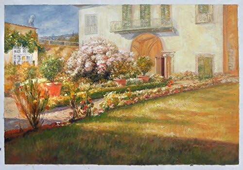 A Florentine Villa - William Merritt Chase high quality hand-painted oil painting reproduction,sunlight house garden landscape,family room wall art decor