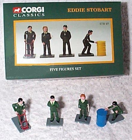 Corgi eddie stobart 4 piece figurine set with blue barral between 1:64 - 1:50 scale limited edition diecast model