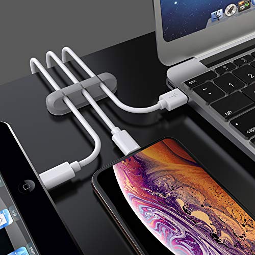 3-Pack Cable Holder Clips, Desktop Cable Organizer Cord Wire Management for USB Charging Cable/Power Cord/Mouse Cable PC Office Home