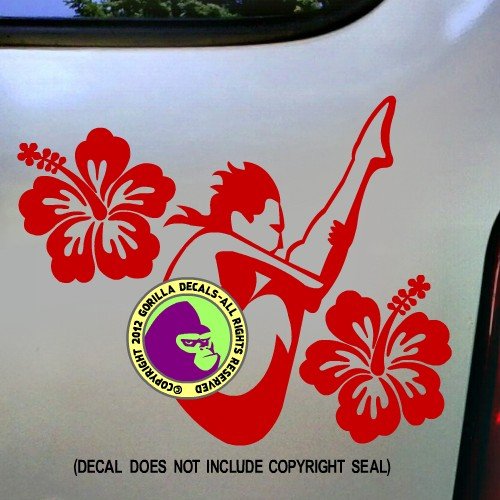 HIBISCUS SPRINGBOARD DIVER FEMALE Vinyl Decal Sticker E