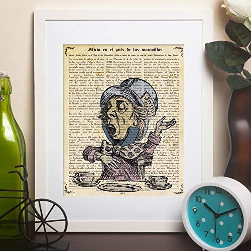 Nacnic Poster Mad Hatter. Sheets of Alice in Wonderland. Designs tales for children. A4 size