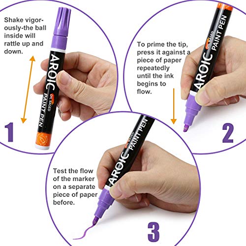 AROIC Paint Pens for Rock Painting 48 Pack.Write On Anything! Paint