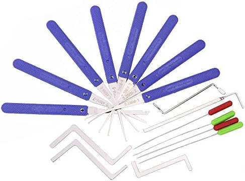 Supyigou Broken Key Extractor Tools Door Lock Repair Tools Locksmith Supply (Klom 10pcs+5pcs tension tools)