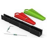 Resistor Lead Bending Tool Set Component Lead Former for Axial Resistors | Precise lead bending tool set, fits axial resistors diodes capacitors, multiple slot sizes, ESD plastic, PCB assembly