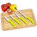 Cook N Home Paring Knife Set 4-Piece, High Carbon German Stainless Steel Kitchen Knives, Includes-Utility, Paring, Vegetable, Peeling Knife, Ergonomic Handle, Green