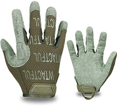 Wtactful サバゲー グローブ タクティカルグローブ バイク 手袋 サバイバルゲーム 自転車 サイクリング 登山 通勤 釣り アウトドア フルフィンガー グリーン L