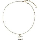 Matafyan Letter logo pendant necklace, 18-inch gold-plated chain, decorated with clear crystals, fashionable women's jewelry