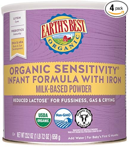 earth's best organic gentle infant formula with iron