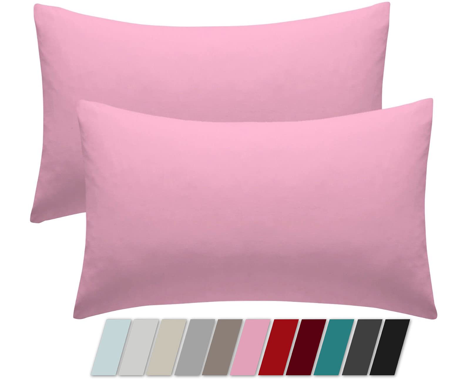 Adam Home Cotton Rich Pillow Protectors Pillowcases Pack Of 2 Hotel Quality Premium Touch Comfort Pillow Encasements Pillow Cases 2 Pack Long Lasting Soft & Comfortable Pillow Cases 50x75 cm Pink