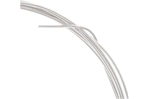 Adabele 5 Feet Authentic Sterling Silver Jewelry Wire Half Hard Round Beading Wire (Thin Wire 0.4mm/26 Gauge/0.016 Inch) for Jewelry Making Nickel Free Hypoallergenic SS282-0.4
