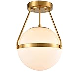 HOLKIRT Mid Century Modern Globe Semi Flush Mount