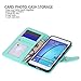 Galaxy On5 Case, Style4U Premium PU Leather Stand Wallet Case with ID Credit Card/Cash Slots for Samsung Galaxy On5 G550 with 1 Stylus [Mint Green]