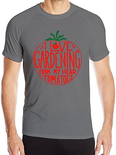 KaneDush Men's I Love Gardening Tomatoes Sports Breathable Athletic T-Shirts
