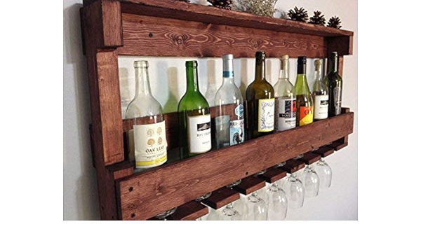 Amazon Com Wooden Wine Rack Wooden Wine Rack Hanging Wine Glass Rack Rustic Wine Rack Wine Decor Wine Glass Holder Wine Rack Wall Wine Shelf Handmade