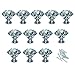 HOSL 12PCS Diamond Shape Crystal Glass Cabinet Knob Cupboard Drawer Pull Handle/Great for Cupboard, Kitchen and Bathroom Cabinets, Shutters (40mm Clear(12Pack))