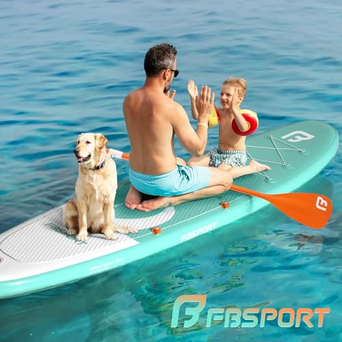 Premium Inflatable Stand Up Paddle Board Inflatable(6 inches Thick) with Durable SUP Accessories & Carry Bag | Wide Stance, Surf Control, Non-Slip Deck, Leash, Paddle and Pump for Youth & Adult