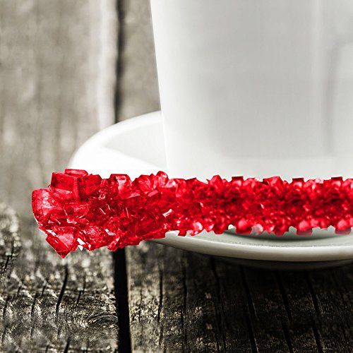 Extra Large Rock Candy Sticks (22g): 48 Strawberry Lollipop - Red Rock Candy Sticks - Individually Wrapped - Espeez Rock Candy Sticks for Candy Buffet, Birthdays, Weddings, Receptions and Baby Shower