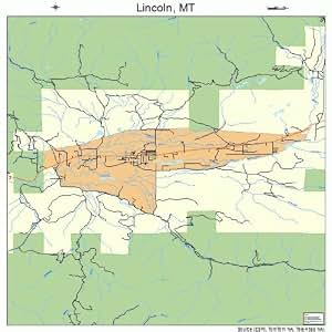 Amazon.com: Large Street & Road Map of Lincoln, Montana MT - Printed