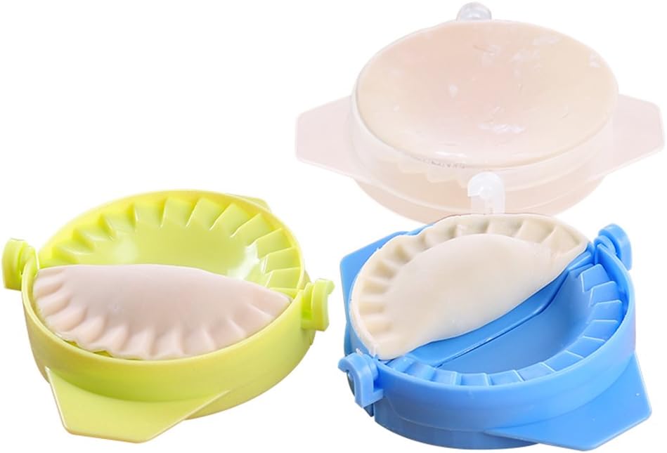 HOBOYER Dumpling Molds,Plastic Dough Press Tools Pastry Pie Empanada Dumpling Ravioli Press Clip Mould Maker Kitchen Gadgets Pack of 3[Mix-color]