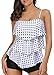 Dearlove Women Retro Polka Dot Ruffle Halter Tankini Top Two Piece Swimsuit