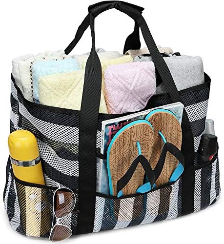 BLUBOON Mesh Beach Bag Toy Tote Bag Family Pool Oversized 22 inches Shopping Bag Waterproof Cell Phone Pocket Sandproof Bottom 7 BLUBOON Mesh Beach Bag Toy Tote Bag Family Pool Oversized 22 inches Shopping Bag Waterproof Cell Phone Pocket Sandproof Bottom