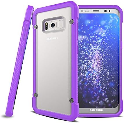Case for Samsung Galaxy Note 8,Anti-scratch TPU+PC Rugged Beetle scrub Back Cover Slim Dual Layer Protective Shockproof Transparent phone shell 2017 Release Hybrid Hard Case(6.3" Inch)(Purple)