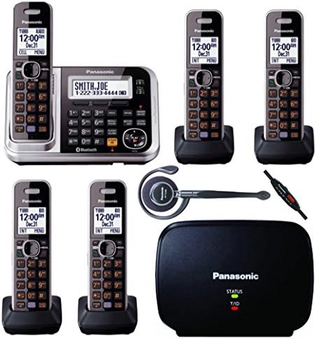 Panasonic Link2Cell KX-TG7875S DECT 6.0 Bluetooth Cordless - 5 Handsets Bundle