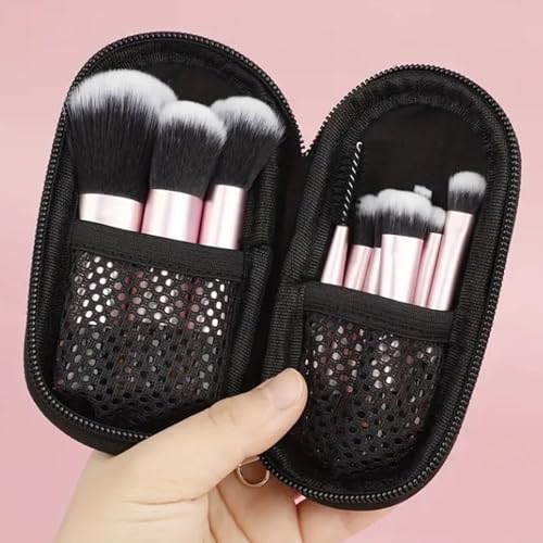 16pc Beginner Mineral Makeup STARTER KIT with 10 BRUSH SET (5gm) Sample Size Foundation, Primer, Blush, Bronzer, Setting Powder for Learning, Occasional Use & First Time Users, Travel Size Kit (Warm)