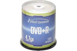 Optical Quantum DVD+R 4.7GB 16x Recordable Media Disc - 100 Discs Spindle (FFP), OQDPR16LT-BX