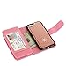 iPhone 7 Case,iPhone 8 Case, TabPow 10 Card Slot - [ID Slot] Wallet Folio PU Leather Case Cover With Detachable Magnetic Hard Case For iPhone 7/iPhone 8 (4.7 Inch) - Glitter Rose Gold