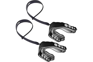 MXiiXM 2Pcs Football Mouth Guard with Strap, Soft Youth Mouth Guard Football Mouthpiece, Professional Mouth Guard Sports for Boxing, MMA, Lacrosse Goggles, Rugby & Basketball (Black)