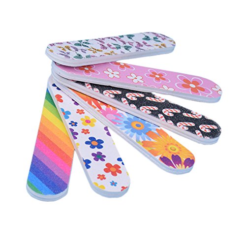 10 Pcs Mini 82cm Professional Floral Double Sided Nail Files Nail Buffer Grit Nail Art Manicure Emery Board Pedicure Tools - Thumbnail 3