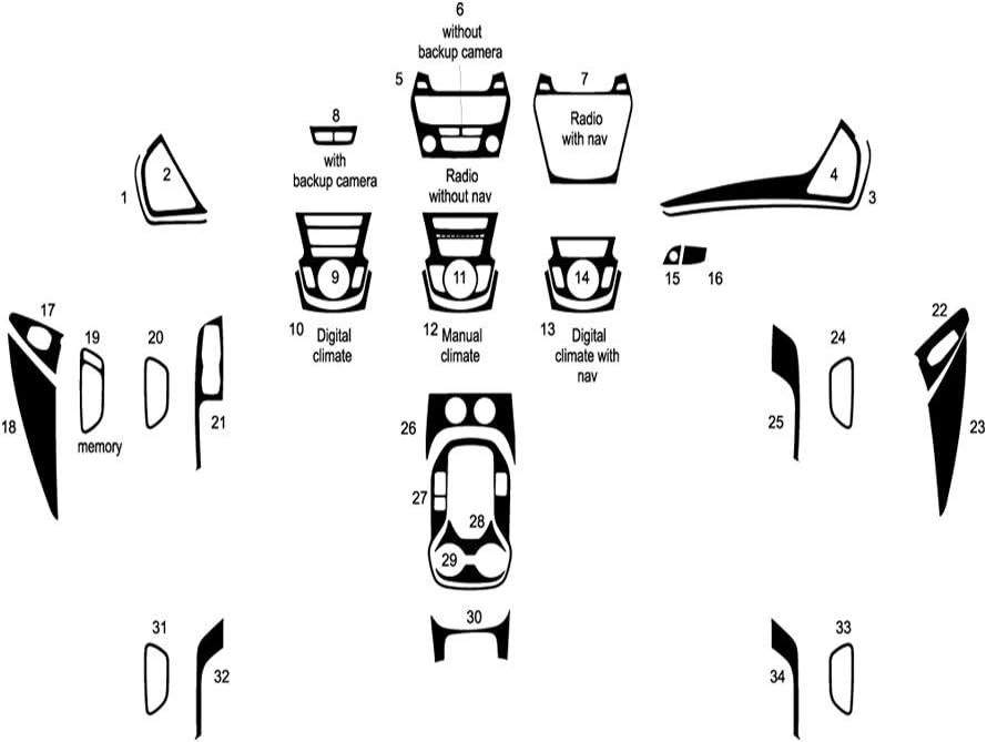 Rvinyl Rdash Dash Kit Decal Trim for Hyundai Santa Fe 2013-2018 - Wood Grain (Oak Blonde)