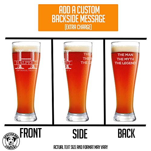 Personalized Etched 23oz Pilsner Beer Glass