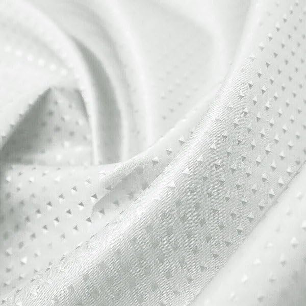 iPEAK Shower Curtains Heavy duty Mould Proof Mold-Resistant Water Repellent Washable Diamond Fabric Bathroom Curtain 180cm x 180cm (White)