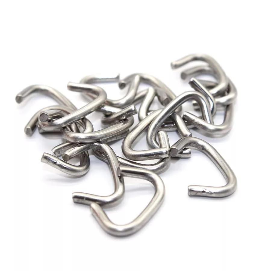 EVERLASTO 100 Pack - Medium Stainless Steel Hog Rings for 6mm to 7mm Bungee/Shock Cord