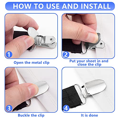 LIGhtsaber UPGRADED Bed Fastener Keeper Adjustable Sheet Fixing Strap