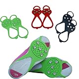 Walk Traction Ice Cleat Tread Anti slip Universal 5 Teeth Stud Snow Ice Grippers Spikes Attaches Shoes Boots for Hiking Climbing Winter Outdoor