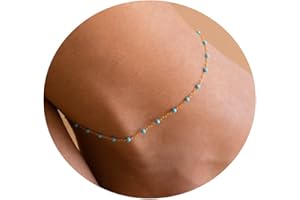 foyjoey Dainty Ankle Bracelets for Women 18K Gold Plated Satellite Beaded Herringbone Chain Anklets Simple Lip Chain Anklet Minimalist Summer Beach Foot Jewelry Christmas