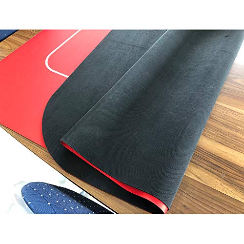YH Poker 70" x 35" Portable Rectangle Sure Stick Rubber Foam Poker Table Top Layout Poker Mat (red, 70"x35")
