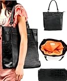 FASH Crocodile Textured Top Double Handle Structured Tote Handbag, One Size