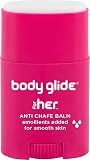 Body Glide For Her Anti Chafe Balm | Chafing stick with added emollients | Great for dry, sensitive skin and/or sensitive areas | Use on chest, bra, butt, groin, arm, and thigh chafing | 0.8oz