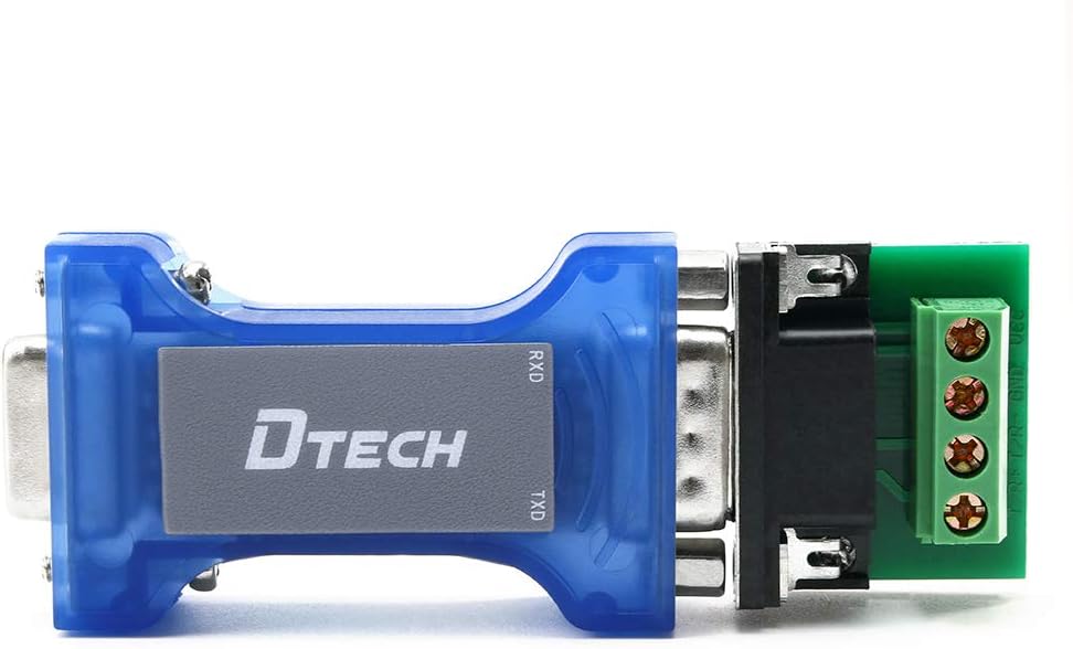 DTech RS232 to RS485 Converter Serial Communication Data Adapter with TX RX LED Indicators and Terminal Board