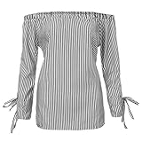 Sunhusing Women's Sexy Off Shoulder Stripes Long