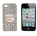 Hot Sale Case for iPhone 4 4G 4S, FTXJ Elegant Young Stylish Cat Print Animal Hard Back Case Cover Skin Black