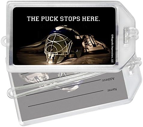 Ice Hockey Goalie Helmet Luggage Tag - Set of 2