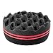 Zodaca Double Side Two in One Magic Twist Hair Sponge Brush Afro Braid Style Dreads Locking Coils Wave Hair Curl Brush, Black/Red